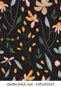 Romantic orange and black pattern