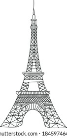 romantic paris eiffel tower doodle style