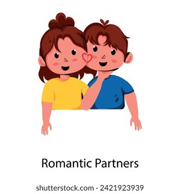 Romantische Partner: flaches Symbol ist für Premium-Nutzung bereit 