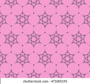 romantic pattern of abstract flowers. Seamless vector illustration. purple color. to design greeting cards, presentations, printing, wallpaper, textiles.