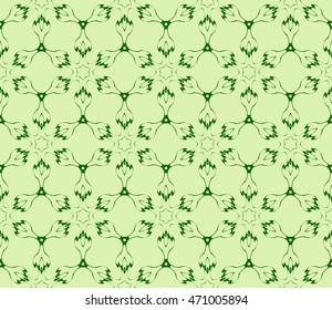 romantic pattern of abstract flowers. Seamless vector illustration. green color. to design greeting cards, presentations, printing, wallpaper, textiles.