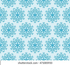 romantic pattern of abstract flowers. Seamless vector illustration. blue color. to design greeting cards, presentations, printing, wallpaper, textiles.