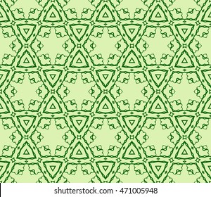 romantic pattern of abstract flowers. Seamless vector illustration. green color. to design greeting cards, presentations, printing, wallpaper, textiles.