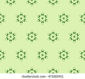 romantic pattern of abstract flowers. Seamless vector illustration. green color. to design greeting cards, presentations, printing, wallpaper, textiles.