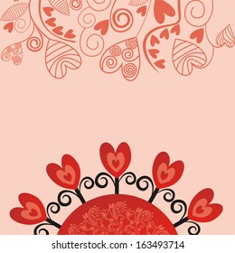 Romantic pattern background valentines day card vector illustration