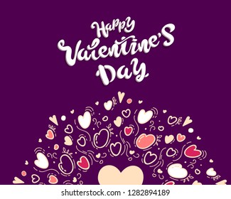 romantic pattern with cute hearts. Vector ornament for Valentine's day. Romantic design with hearts. Valentine's day background. for greating card, banner, poster