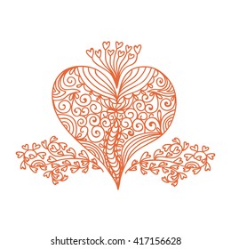 Romantic pattern design element heart vector illustration