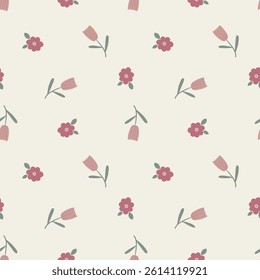 romantic pattern design with flowers as vector