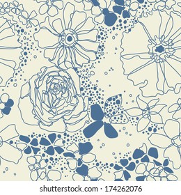 Romantic pattern with flowers for your design.