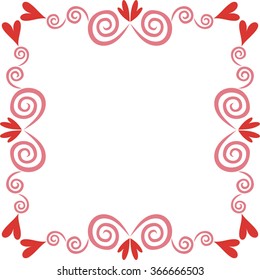 Romantic pattern frame vector illustration