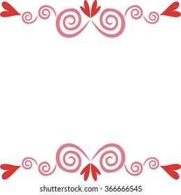 Romantic pattern frame vector illustration