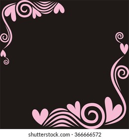 Romantic pattern frame vector illustration