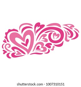 Romantic pattern with heart. Vector illustration.
