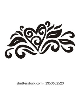 Romantic pattern with heart. Vector illustration