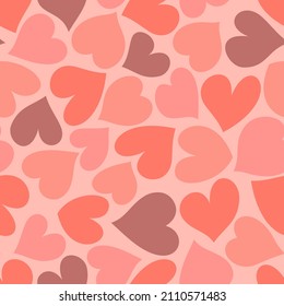 Romantic pattern with hearts. Background with Valentine's day. Vector illustration. Cartoon style. 