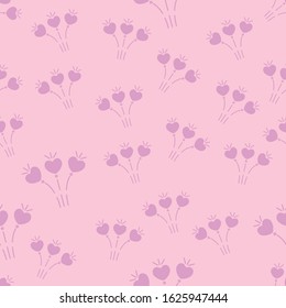 romantic pattern with hearts. Colorful doodle hearts on red background. Ready template for design, postcards, print, poster, party, Valentine's day, vintage textile. Vector.