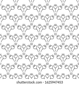 romantic pattern with hearts. Colorful doodle hearts on red background. Ready template for design, postcards, print, poster, party, Valentine's day, vintage textile. Vector.