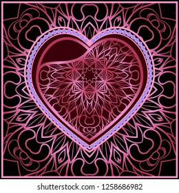 Romantic pattern with hearts for Happy Valentine's Day. Design for card, paper, party, print