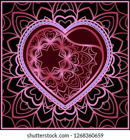 Romantic pattern with hearts for Happy Valentine's Day. Design for card, paper, party, print