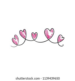 Romantic pattern. Sketch. Vector illustration