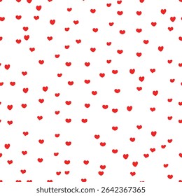 padrão romântico com pequenos corações vermelhos; corações bonitos doodle repetindo; design romântico para colocar em cartões Valentines; presentes e decorações festivas