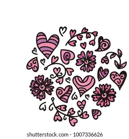 Romantic pattern. Vector illustration.