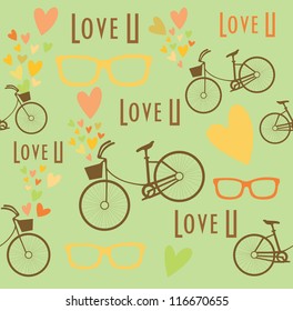 romantic pattern. vector illustration