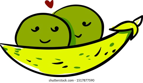 Pescado romántico, ilustración, vector sobre fondo blanco.