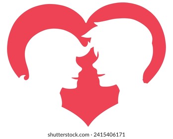 Romantic People Silhouette Valentine Day