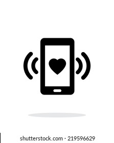 Romantic phone call icon on white background. Vector illustration.