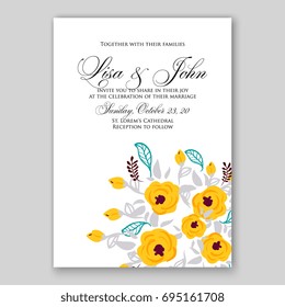 Romantic pink anemone peony bouquet bride wedding invitation template design. 