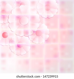 romantic pink background with flowers
