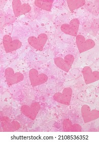 Romantic pink background for postcard or Valentine's Day. Vector illustration