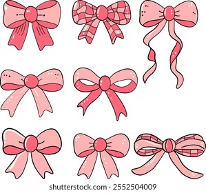 Romantic Pink Bow Set art