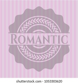 Romantic pink emblem. Retro