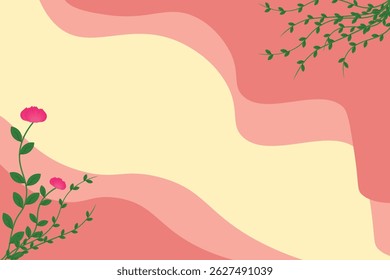 Romantic pink floral background featuring hand-drawn flowers with soft pastel tones. Ideal for wedding invitations, feminine branding, greeting cards, and elegant packaging.