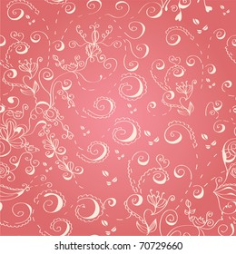 Romantic pink floral seamless pattern with glow