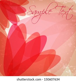 Romantic pink Flower Background wit grunge. Vector illustration.