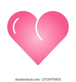 Icono romántico de corazón degradado rosa para el Día de San Valentín, que simboliza el amor, la pasión y la celebración. Perfecto para proyectos de diseño festivo y activos digitales.