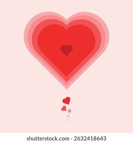 Romantic pink heart symbol for Valentine's Day and love-themed designs. Flat vector illustration EPS 10