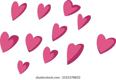Romantic Pink Hearts Pattern Illustration