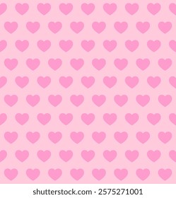 Romantic Pink Hearts Seamless Background