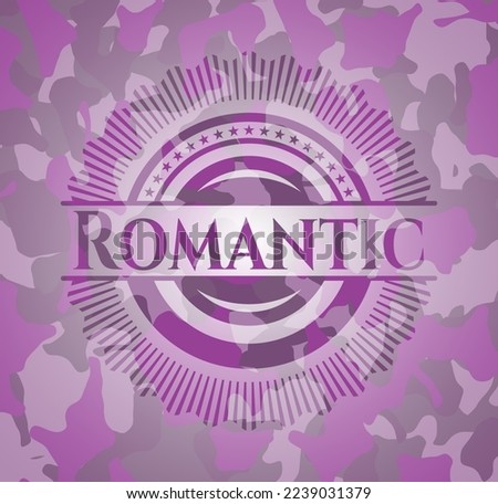 Romantic pink on camouflaged pattern. Vector Illustration. Detailed. 