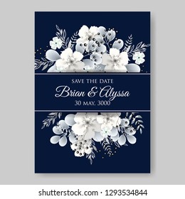 Romantic pink peony bouquet bride wedding invitation template design. Winter Christmas wreath of pink flowers and pine and fir branches. - Vector