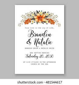 Romantic pink peony bouquet bride wedding invitation template design. Winter Christmas wreath of pink flowers and pine and fir branches. Ribbon