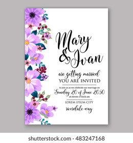 Romantic pink peony bouquet bride wedding invitation template design. Winter Christmas wreath of pink flowers and pine and fir branches