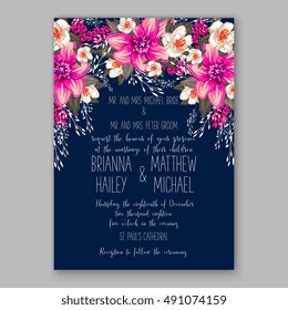 Romantic pink peony bouquet bride wedding invitation template design. 