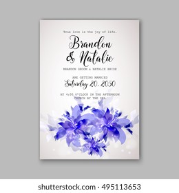 Romantic pink peony bouquet bride wedding invitation template design. Winter Christmas wreath of pink flowers and pine and fir branches. Ribbon mason jar