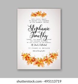 Romantic pink peony bouquet bride wedding invitation template design. Winter Christmas wreath of pink flowers and pine and fir branches. Ribbon mason jar