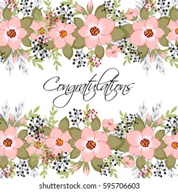 Romantic pink peony bouquet bride wedding invitation template design. Winter Christmas wreath of pink flowers and pine and fir branches